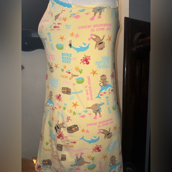 MUDD - Vintage 90’s Yellow and blue mini slip dress with tropical beach design - Picture 7 of 7